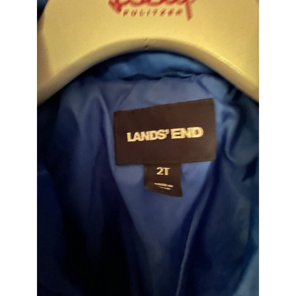 Boys LANDS END Lightweight Puffer Packable Jacket Blue Size 2T - Picture 2 of 5
